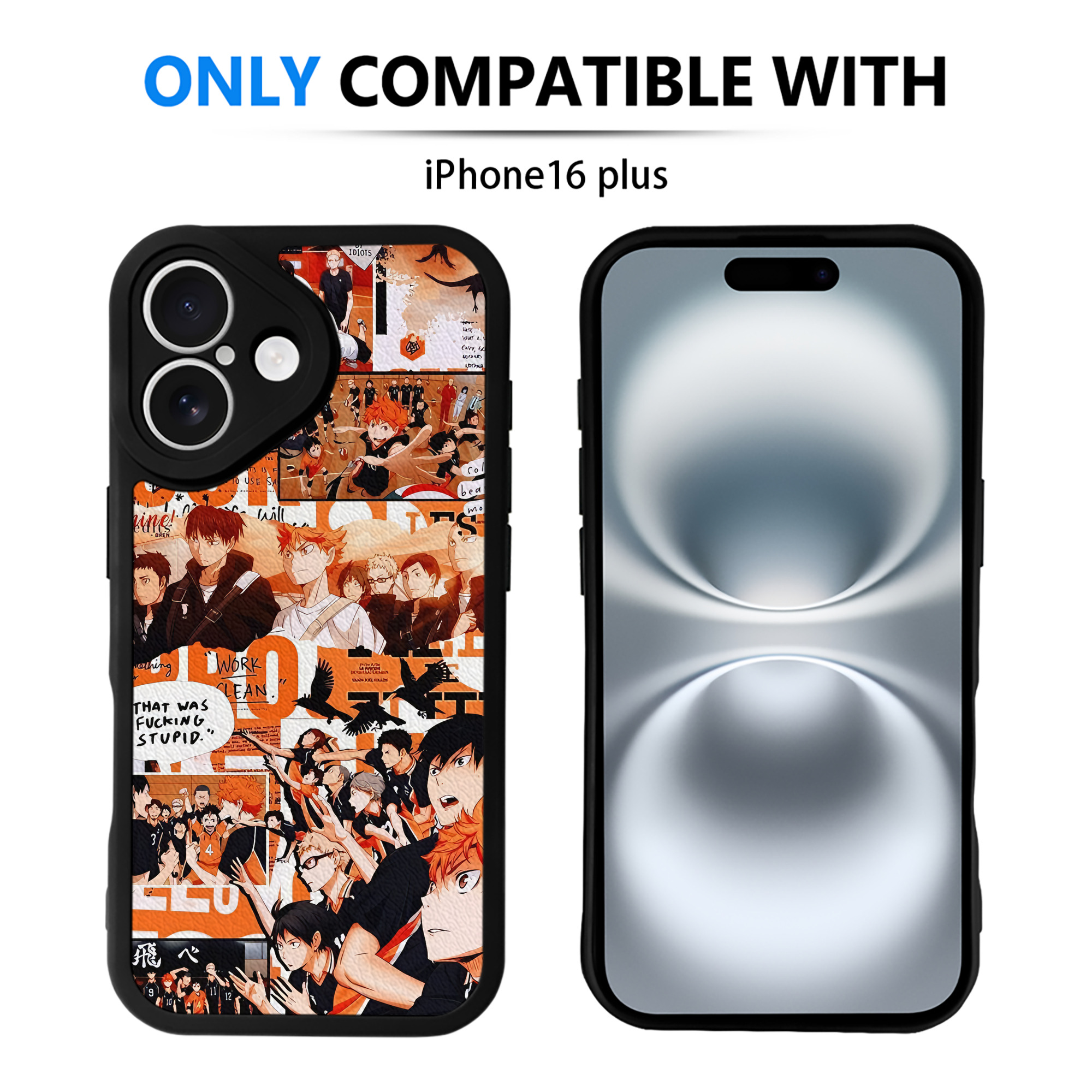 （画像用） ハイキュー!! Haikyu!! 【iPhone 16シリーズ対応】シリコンスマホケース（レザー調） 材質：シリコン
